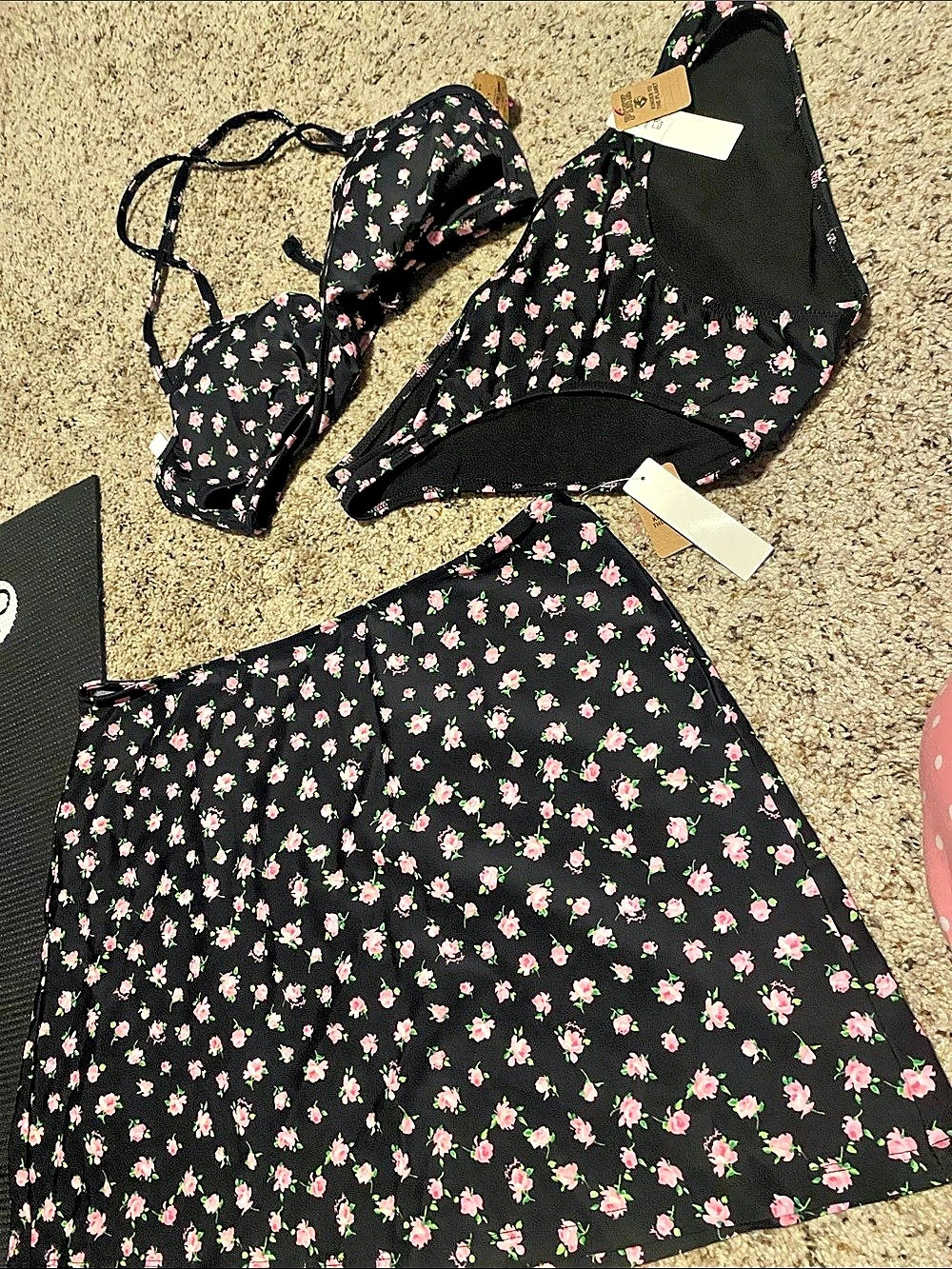 Victoria Secret Pink Floral Bikini Set in Blue & Pink Size Large NWT